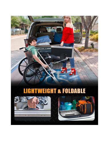 Rampa de Silla de Ruedas Plegable VNN 60.96 cm Antideslizante