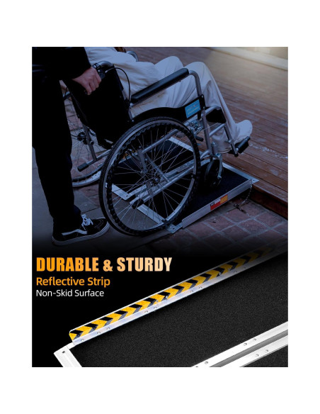 Rampa de Silla de Ruedas Plegable VNN 60.96 cm Antideslizante