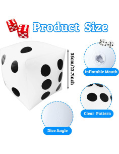 Paquete de 3 Dados Inflables Jumbo 34.8 cm Dshengoo 2