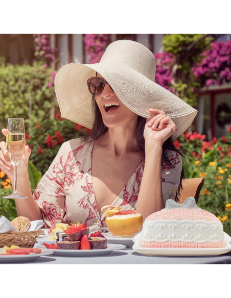 Plato de Mantequilla Cerámica Rosa con Tapa Diseño 3D Happy Will