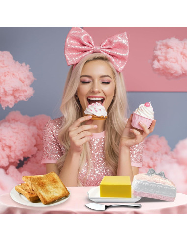 Plato de Mantequilla Cerámica Rosa con Tapa Diseño 3D Happy Will