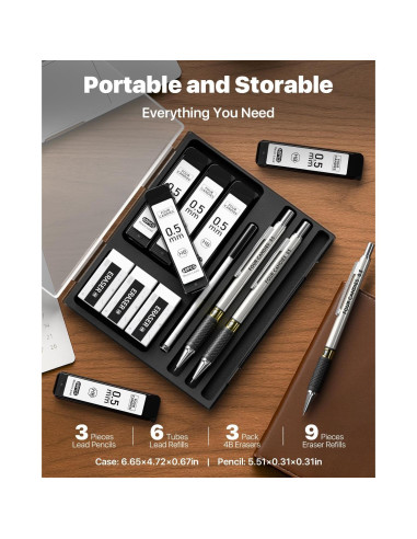 Juego de Lápices Mecánicos Four Candies 0.5mm con 360 Recargas