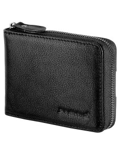 Billetera de Cuero Bifold Admetus con Cierre y Bloqueo RFID