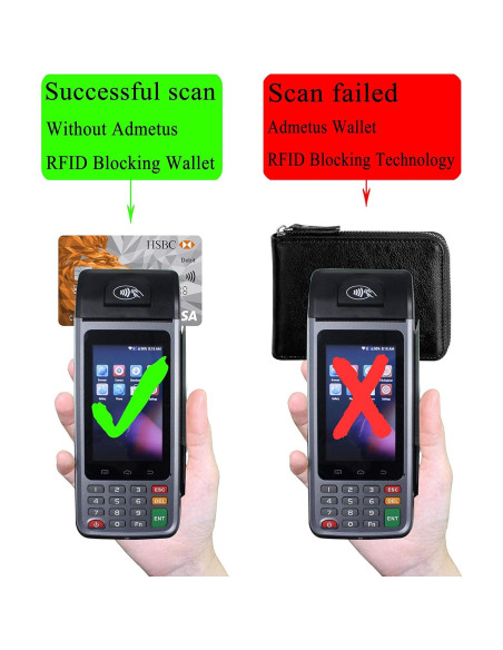 Billetera de Cuero Bifold Admetus con Cierre y Bloqueo RFID