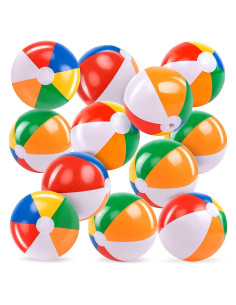 Pelotas de Playa Inflables Arcoíris JOYIN - Paquete de 12, 30 cm
