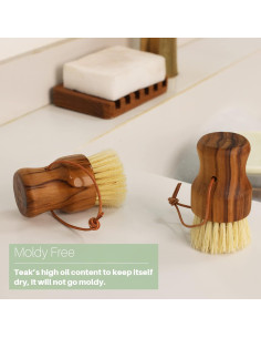 Set de 3 Cepillos de Fregado de Teca HTB con Cerdas de Sisal 2