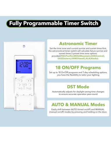 Interruptor Temporizador Astronómico BN-LINK 7 Días Blanco