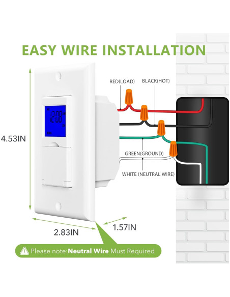 Interruptor Temporizador Astronómico BN-LINK 7 Días Blanco