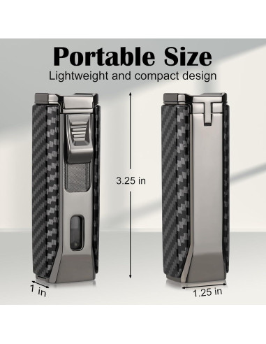 Encendedor de antorcha triple FLABOX negro recargable