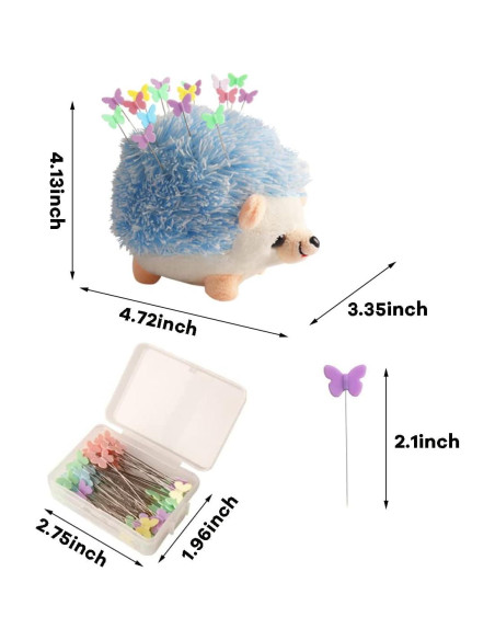 Alfiletero Erizo Ciciliaya con 100 Alfileres de Mariposa