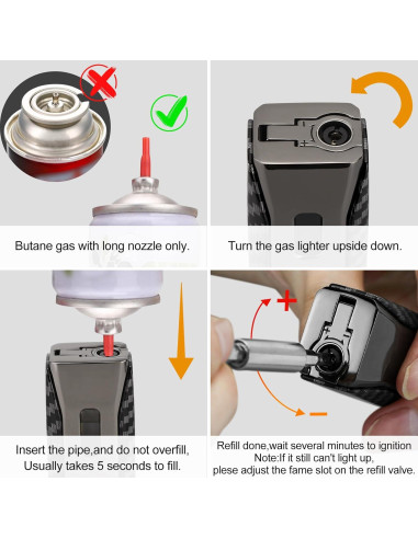 Encendedor de antorcha triple FLABOX negro recargable