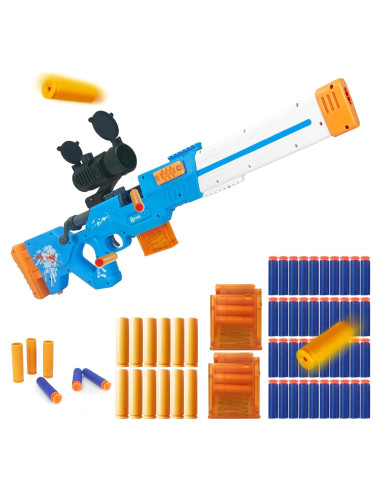 Pistola de Juguete ZONZTER M16 Eléctrica con 12 Conchas y 40 Dardos