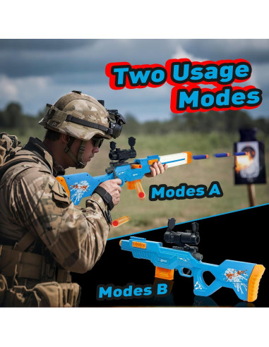 Pistola de Juguete ZONZTER M16 Eléctrica con 12 Conchas y 40 Dardos