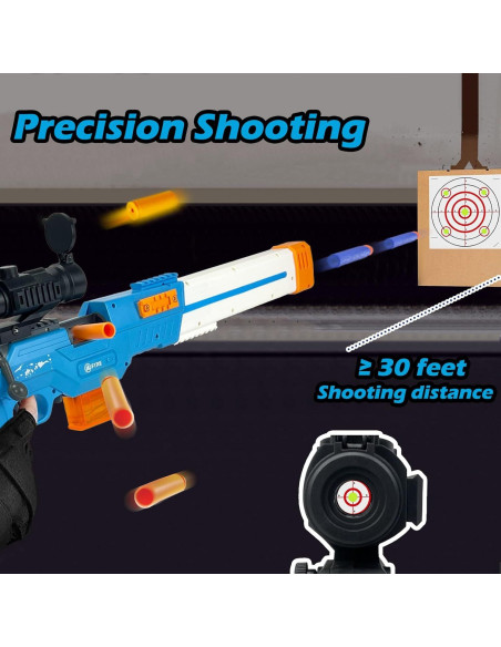 Pistola de Juguete ZONZTER M16 Eléctrica con 12 Conchas y 40 Dardos