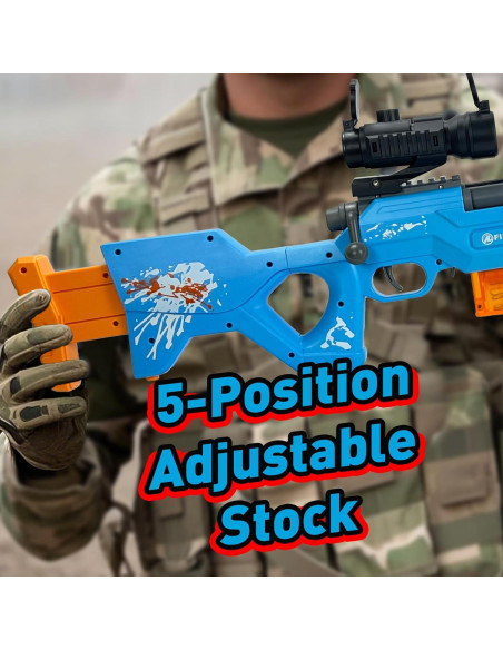 Pistola de Juguete ZONZTER M16 Eléctrica con 12 Conchas y 40 Dardos