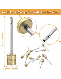 WILLBOND 100 Agujas de Bomba de Pelotas de Acero Inoxidable 2