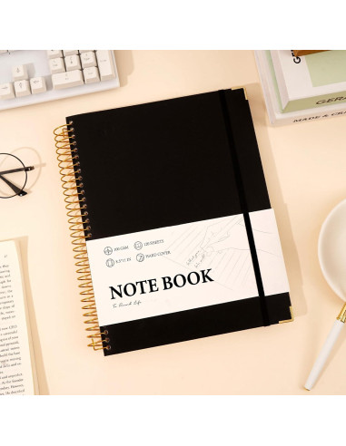 Cuaderno Espiral Tapa Dura A4 FLYING EAGLE Negro 200 Páginas