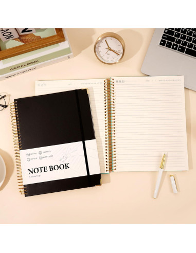 Cuaderno Espiral Tapa Dura A4 FLYING EAGLE Negro 200 Páginas