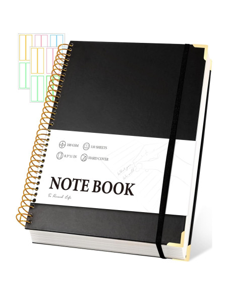 Cuaderno Espiral Tapa Dura A4 FLYING EAGLE Negro 200 Páginas