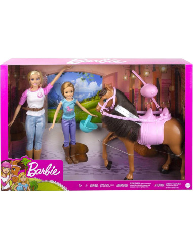 Barbie - Set de juego Stacie y caballo con accesorios
