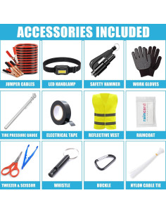 Kit de Emergencia Vial AUTODECO 14 Piezas Negro 2