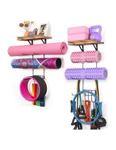 Soporte de Esteras de Yoga Montaje en Pared Bikoney 2 Pack