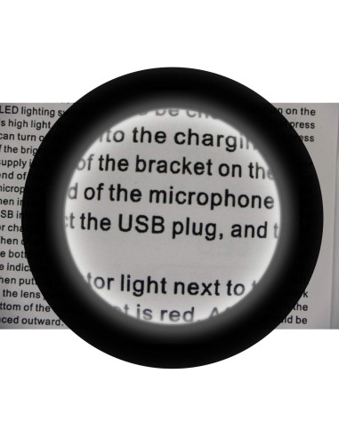 Lupa Beileshi 30x con LED, metálica y óptica, estuche