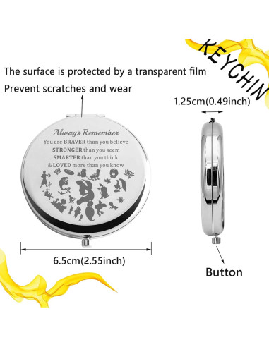 Espejo de bolsillo KEYCHIN Princesa Jasmine 9.14 cm Redondo