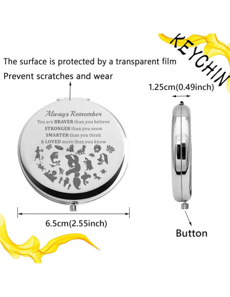 Espejo de bolsillo KEYCHIN Princesa Jasmine 9.14 cm Redondo