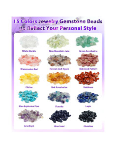 Kit de Hacer Joyería FIVEIZERO 600 Perlas de Piedra Natural 5-8mm 2