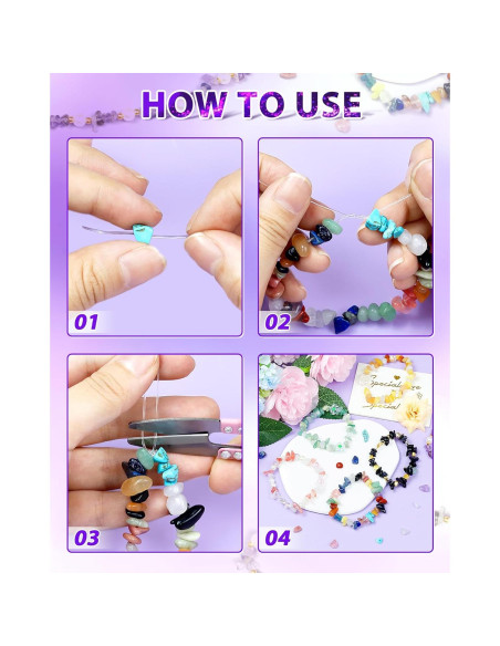 Kit de Hacer Joyería FIVEIZERO 600 Perlas de Piedra Natural 5-8mm