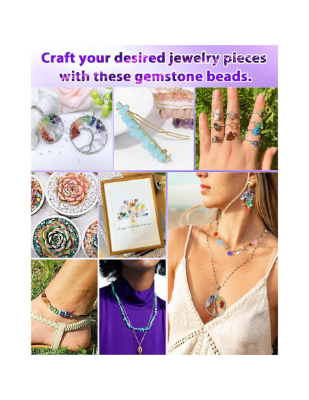 Kit de Hacer Joyería FIVEIZERO 600 Perlas de Piedra Natural 5-8mm