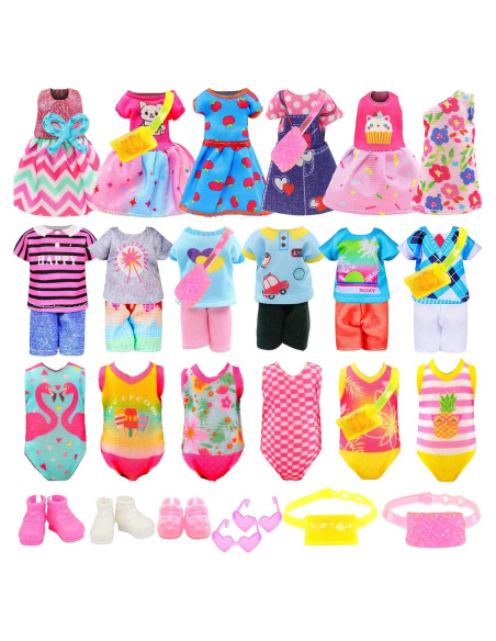 19 Piezas Ropa de Muñeca Miunana 13.5 cm Accesorios