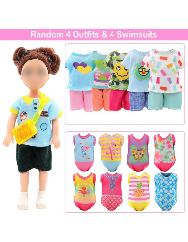 19 Piezas Ropa de Muñeca Miunana 13.5 cm Accesorios