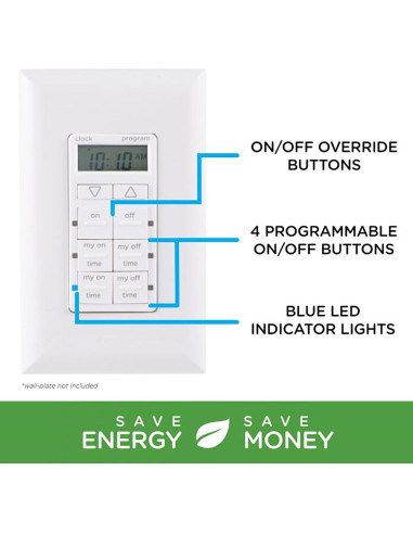 Temporizador Digital de Pared myTouchSmart 24 Horas LED