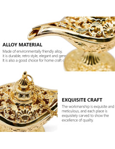 Lámpara de Aladino Dorada Pequeña 11.5x4x7.5cm Decoración 2