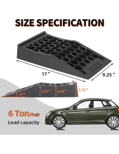 Rampas de Servicio para Coche OULEME 2 Pcs 2.44" Altura 2