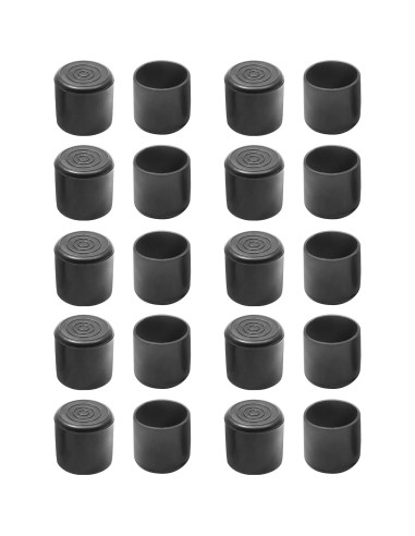 20 Tapones Redondos de PVC para Patas de Sillas Uenhoy 25mm