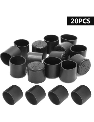 20 Tapones Redondos de PVC para Patas de Sillas Uenhoy 25mm