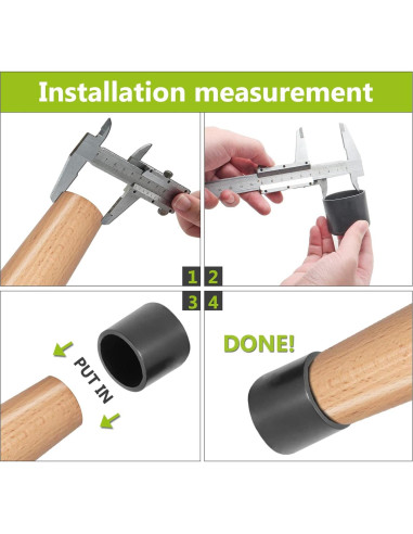 20 Tapones Redondos de PVC para Patas de Sillas Uenhoy 25mm