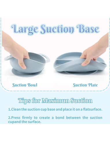 Juego de Alimentación para Bebés CHCC 10 Piezas Azul Libre de BPA