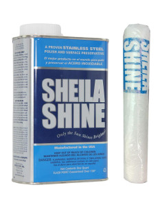 Limpiador y Abrillantador de Acero Inoxidable Sheila Shine 0.95L con Paño 2