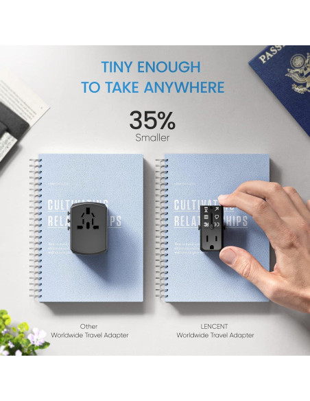 Adaptador de corriente de viaje LENCENT G63, 4 puertos USB, 17W