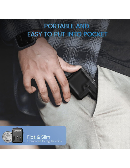 Adaptador de corriente de viaje LENCENT G63, 4 puertos USB, 17W