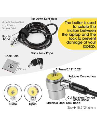 Candado de Cable Antirrobo I3C para Laptop y Tabletas