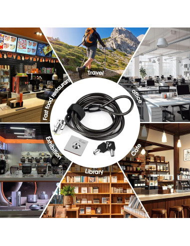 Candado de Cable Antirrobo I3C para Laptop y Tabletas