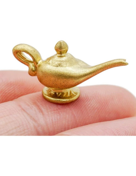 Lámpara de Genio de Aladino Miniatura 1/12 Dorada - Accesorio DIY