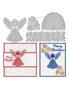 Cortadores de Navidad de Ángel INFUNLY - Plantilla de Embosado