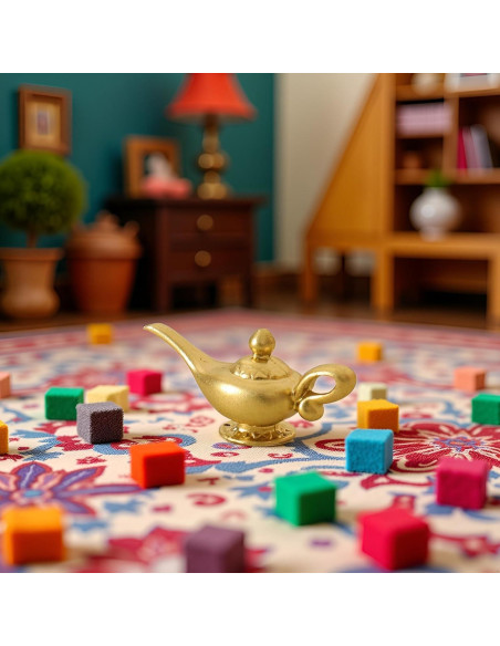 Lámpara de Genio de Aladino Miniatura 1/12 Dorada - Accesorio DIY