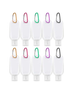 10 Botellas de Viaje JINEN 50ml a Prueba de Fugas con Llavero